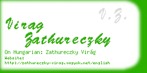 virag zathureczky business card
