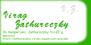 virag zathureczky business card